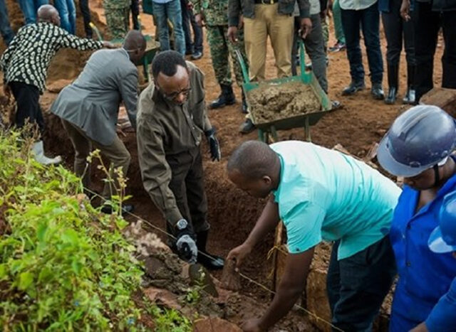 Kagame Fixing Road Drainage